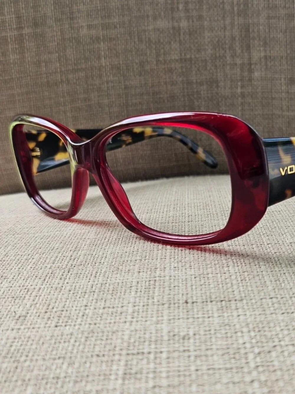 Vogue Eyewear Glasses Frame Burgundy Tone VO2606-S Eyeglasses Brown Tort Temple